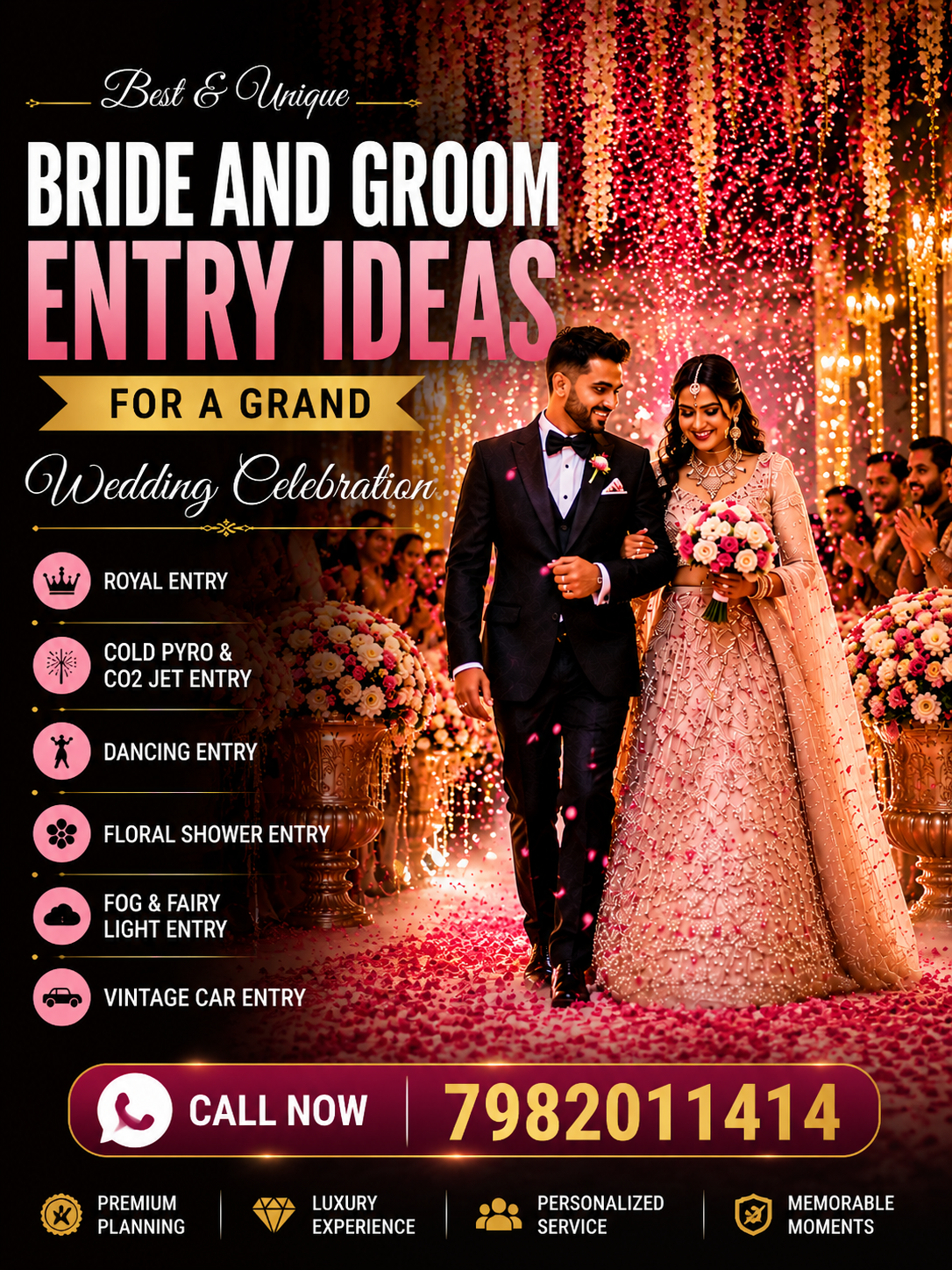 bride and groom entry